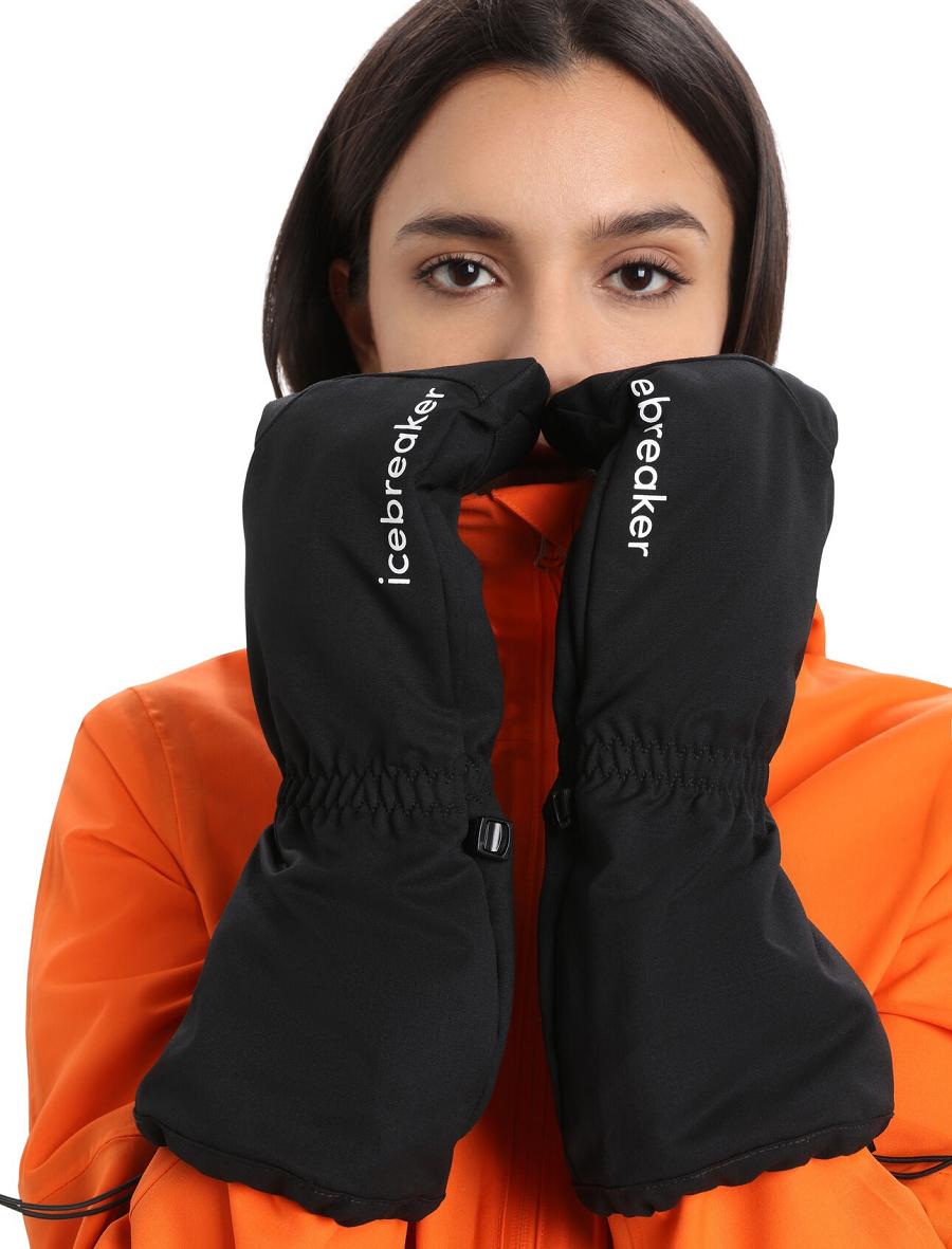 Black / Enamel Icebreaker Unisex MerinoLoft™ Mittens Men's Gloves | AU 1052RVDW